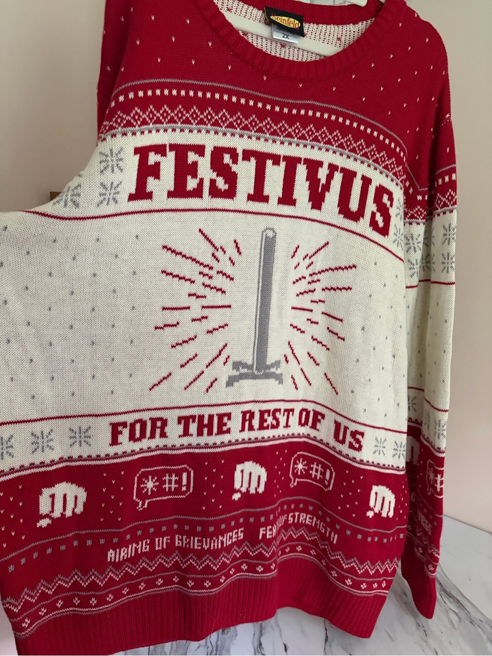 Seinfeld Festivus Ugly Christmas Sweater 2XL